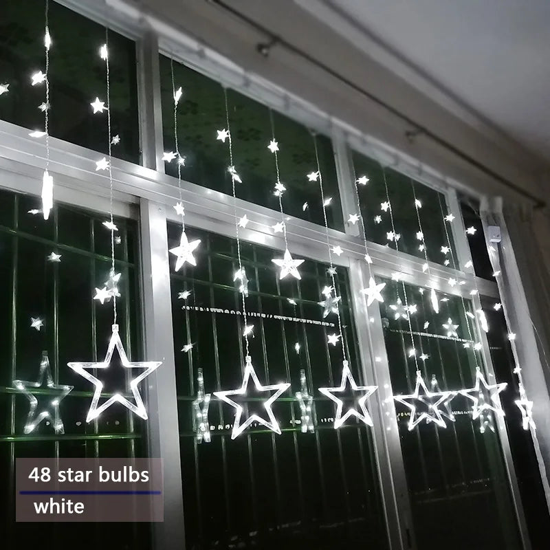 LumiStar – LED Sternen-Lichterkette Vorhangbeleuchtung Weihnachten