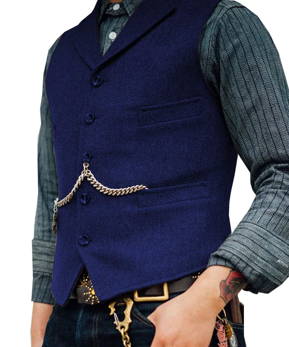 Bolendo Hortu - Traditionelle Slim-Fit-Trachtenweste aus Tweed für Herren