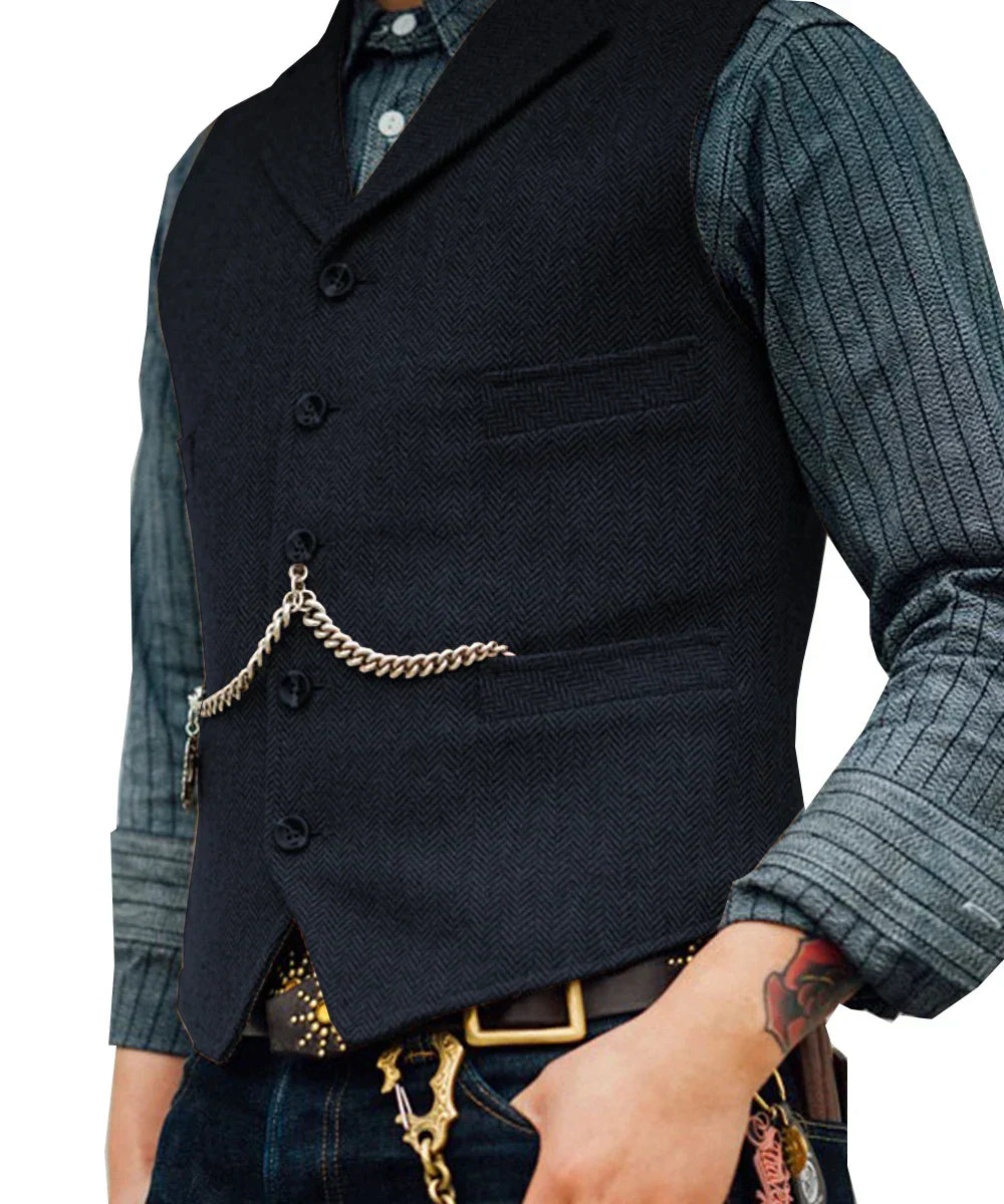 Bolendo Hortu - Traditionelle Slim-Fit-Trachtenweste aus Tweed für Herren
