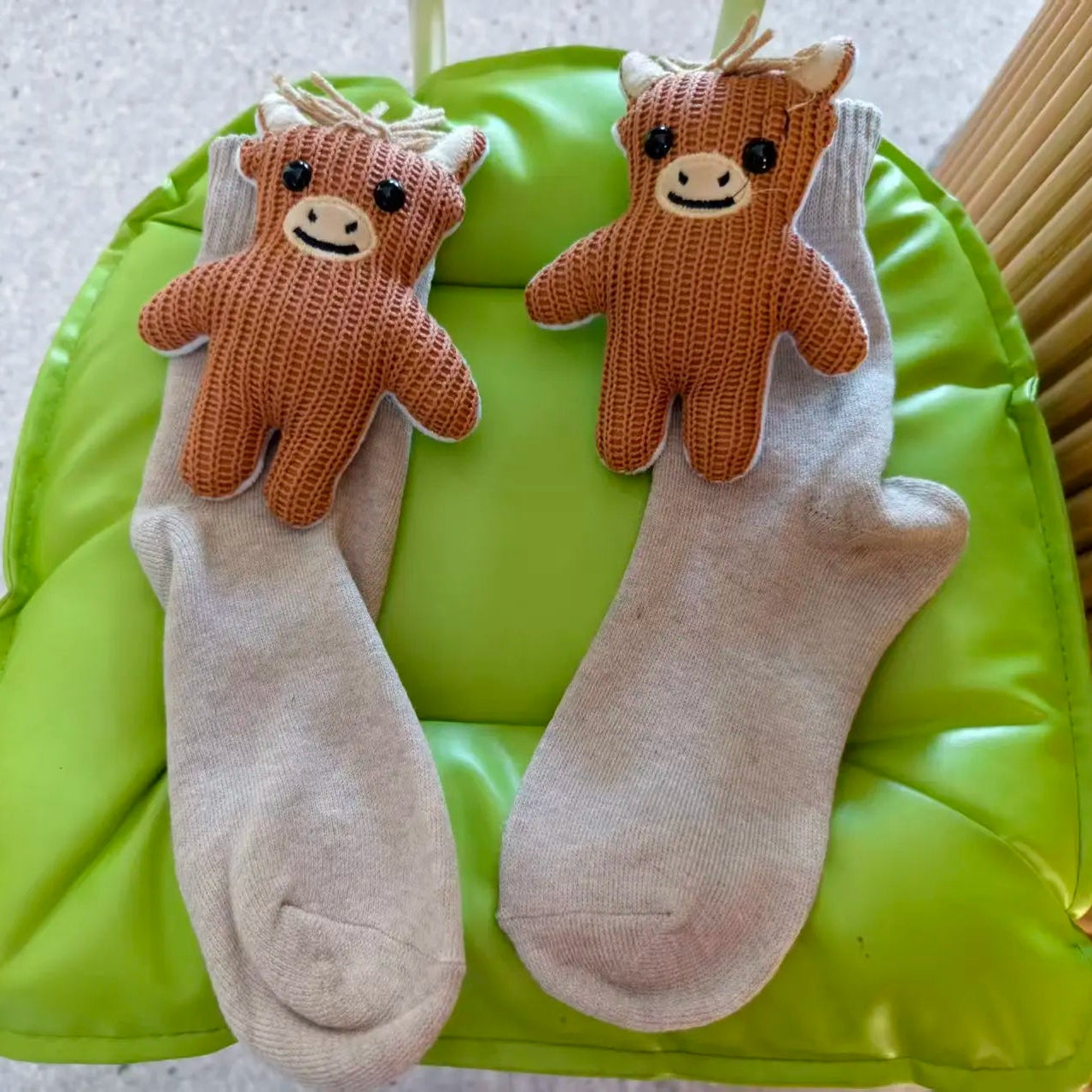 HUGFOOT – Cozy House Socks with Cute 3D Animal Accent & Secure Non-Slip Sole 16