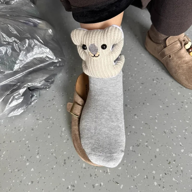 HUGFOOT – Cozy House Socks with Cute 3D Animal Accent & Secure Non-Slip Sole 6