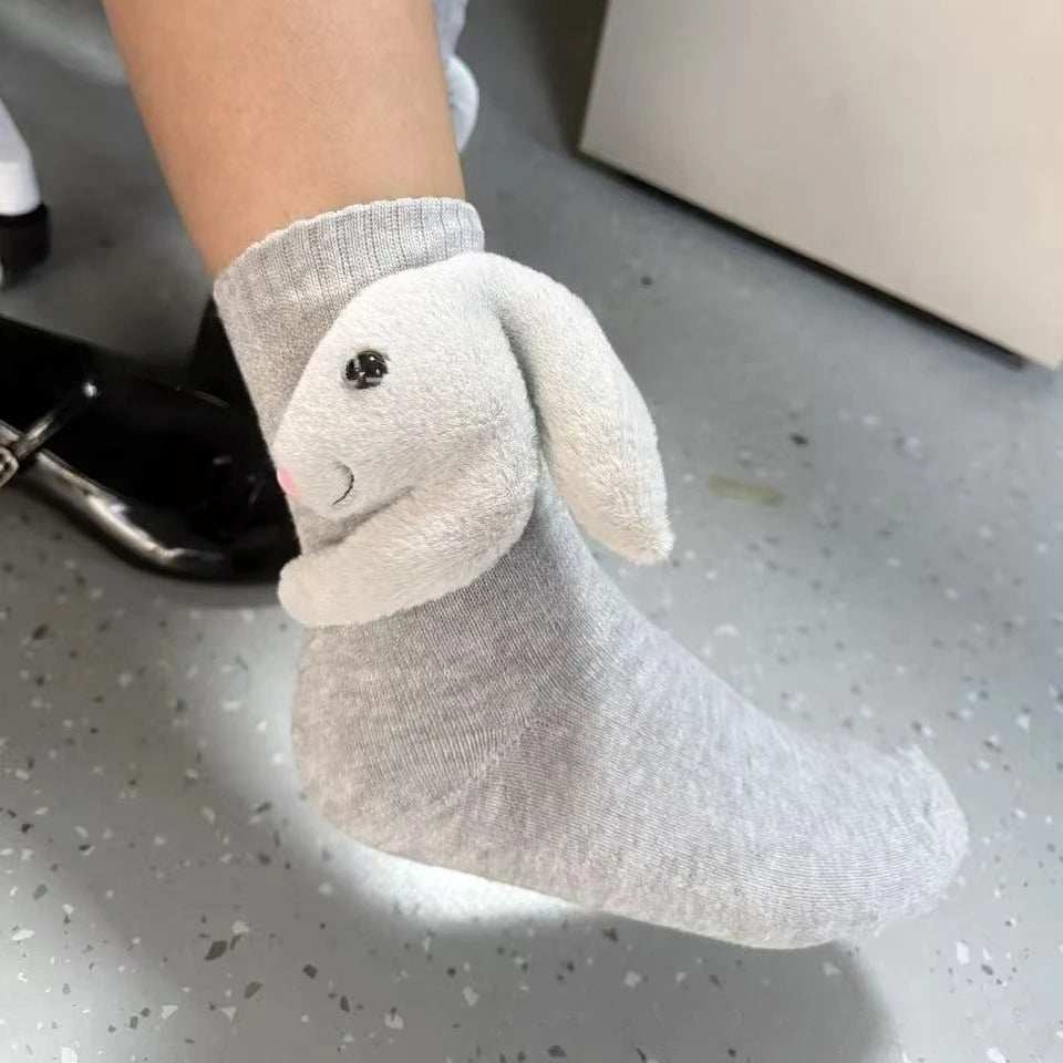 HUGFOOT – Cozy House Socks with Cute 3D Animal Accent & Secure Non-Slip Sole 7