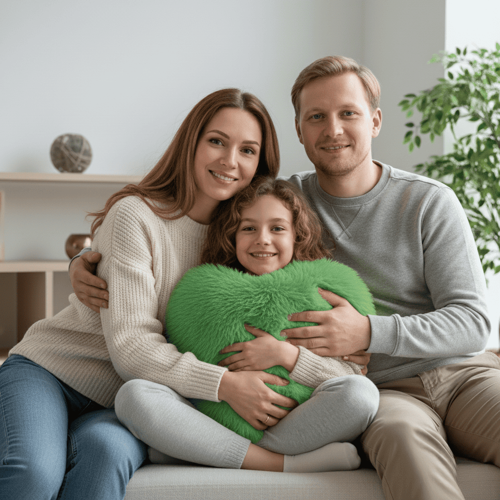 HUGNEST – Herzförmiges Kunstfellkissen für warme und moderne Wohnräume 1