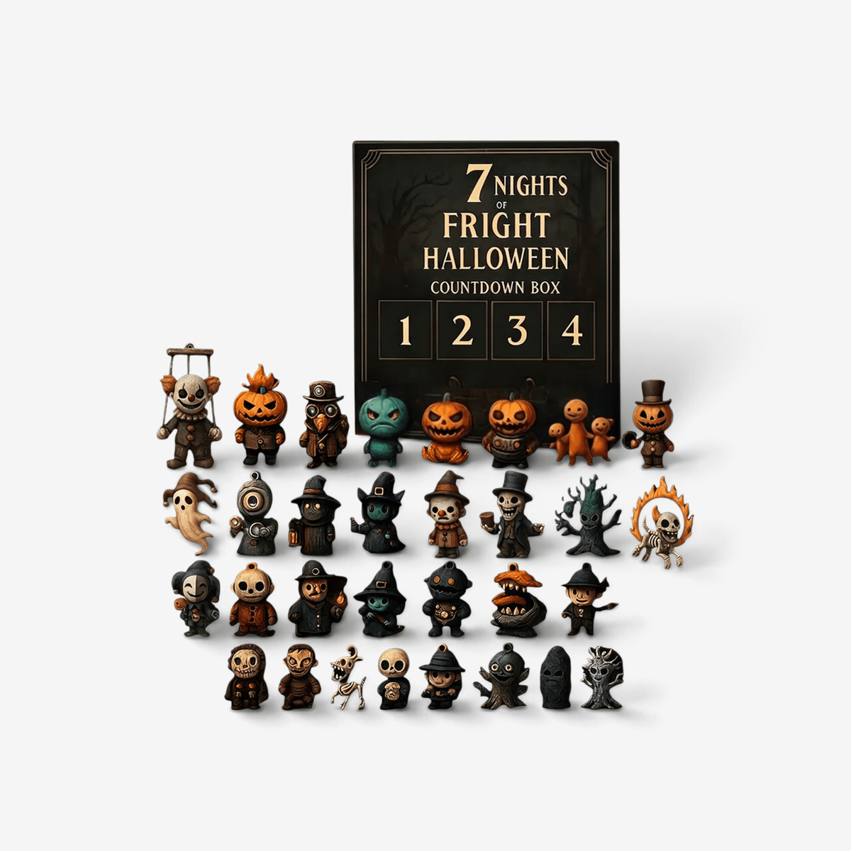 Halloween adventskalender met 31 mini-PVC-figuurtjes 0