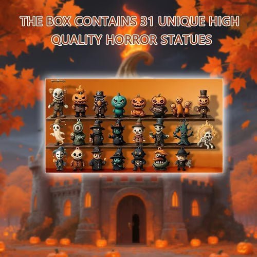 Halloween adventskalender met 31 mini-PVC-figuurtjes 6