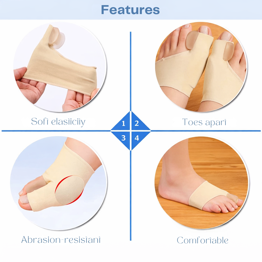 Hallux Valgus Zehenkorrektor mit Druckentlastung und Gelpolster für Alltag 2