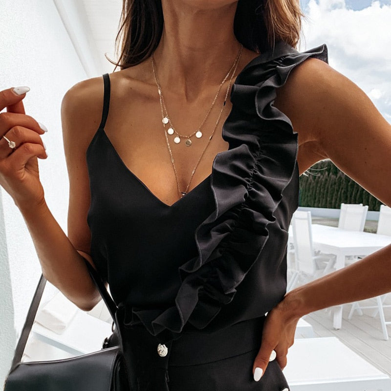 Bolendo Blouse élégante pour femmes avec décoration diagonale en nœud