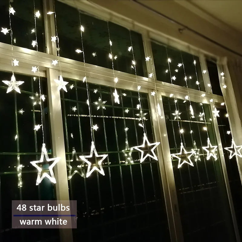 LumiStar – LED Sternen-Lichterkette Vorhangbeleuchtung Weihnachten