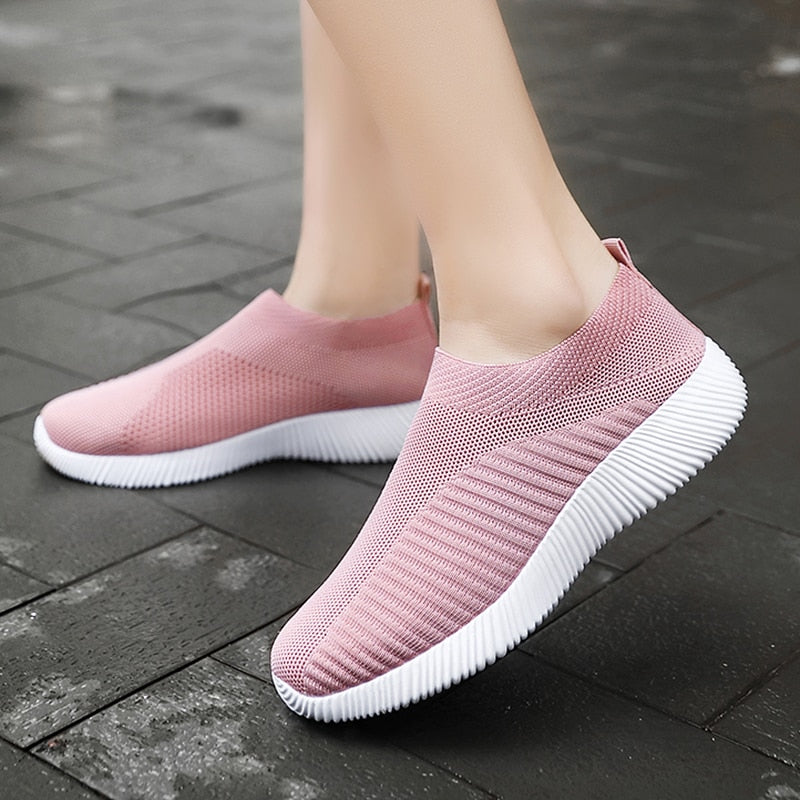 Ava – Baskets à enfiler en mesh rose pour femmes avec confort léger