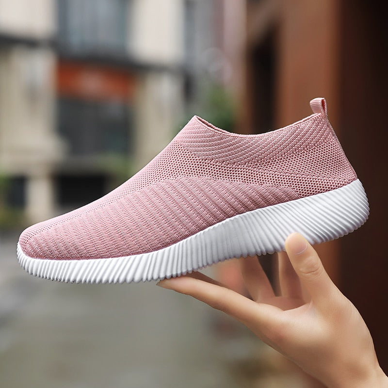 Ava – Baskets à enfiler en mesh rose pour femmes avec confort léger