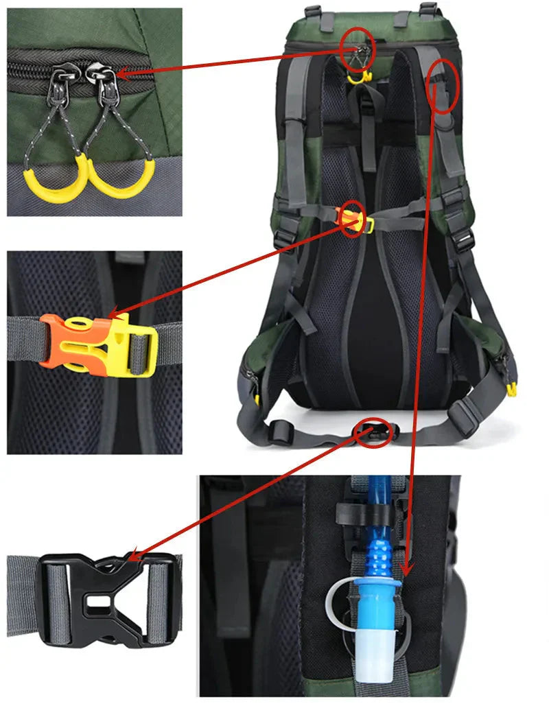 OutdoorHaven - 60L batoh - vodotěsný, robustní a prostorný