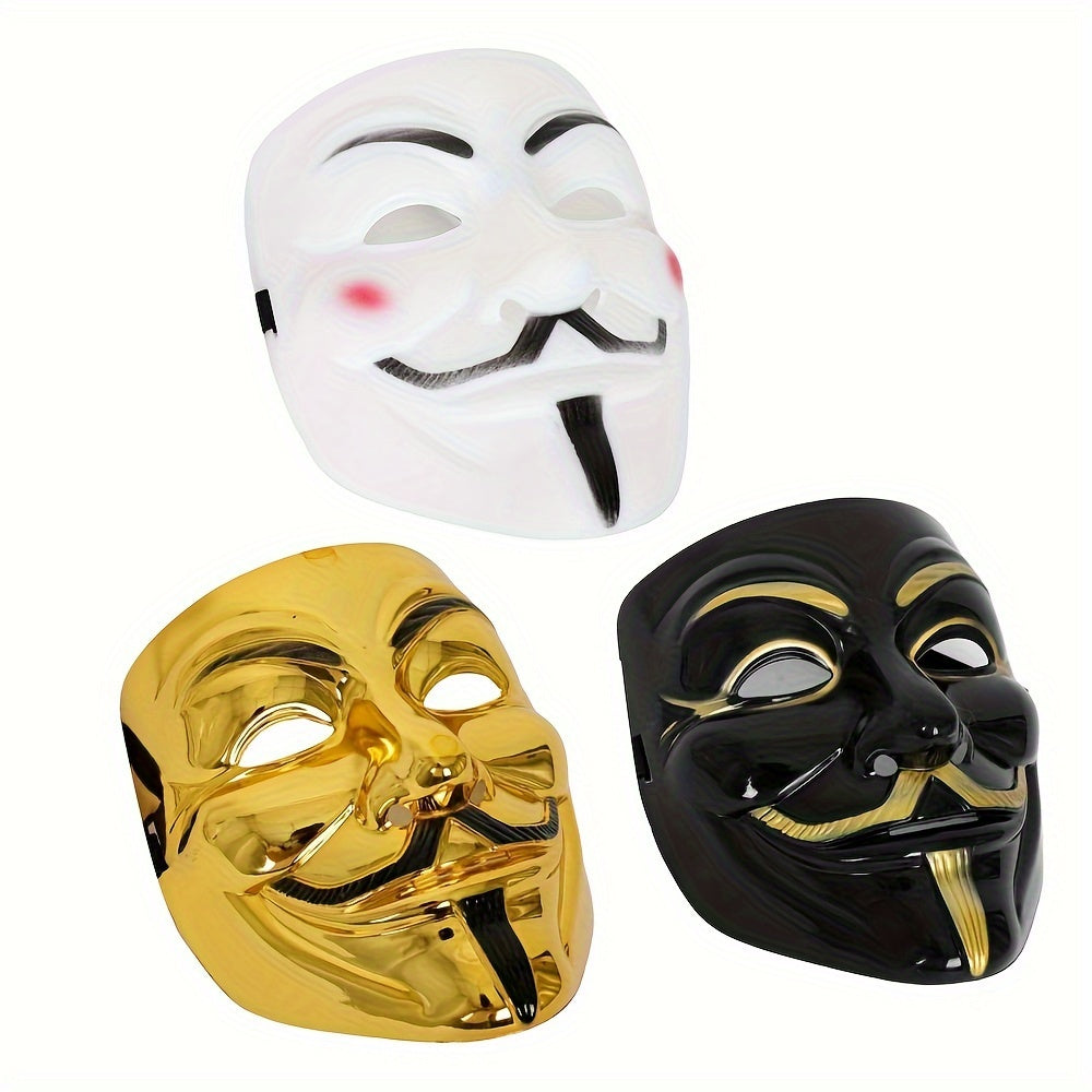 Heren Volledige Gezicht Plastic Halloween Masker | Anonieme Cosplay 0