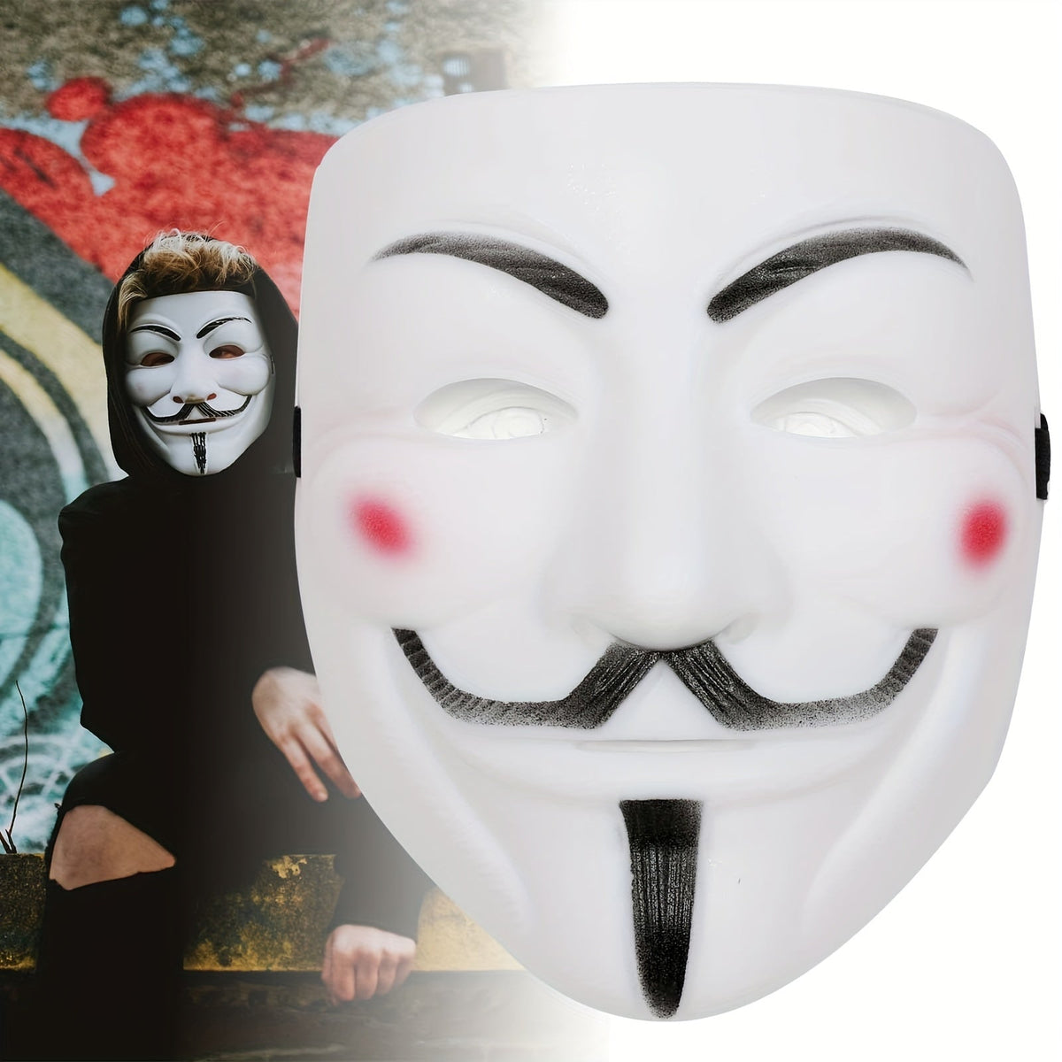 Heren Volledige Gezicht Plastic Halloween Masker | Anonieme Cosplay 2