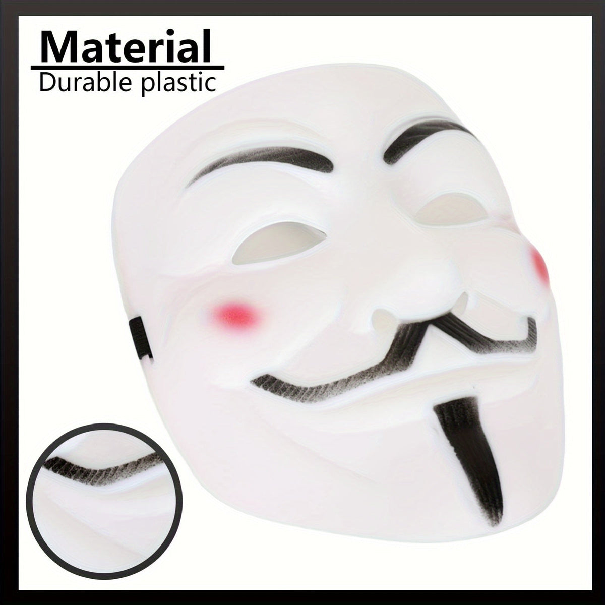 Heren Volledige Gezicht Plastic Halloween Masker | Anonieme Cosplay 6