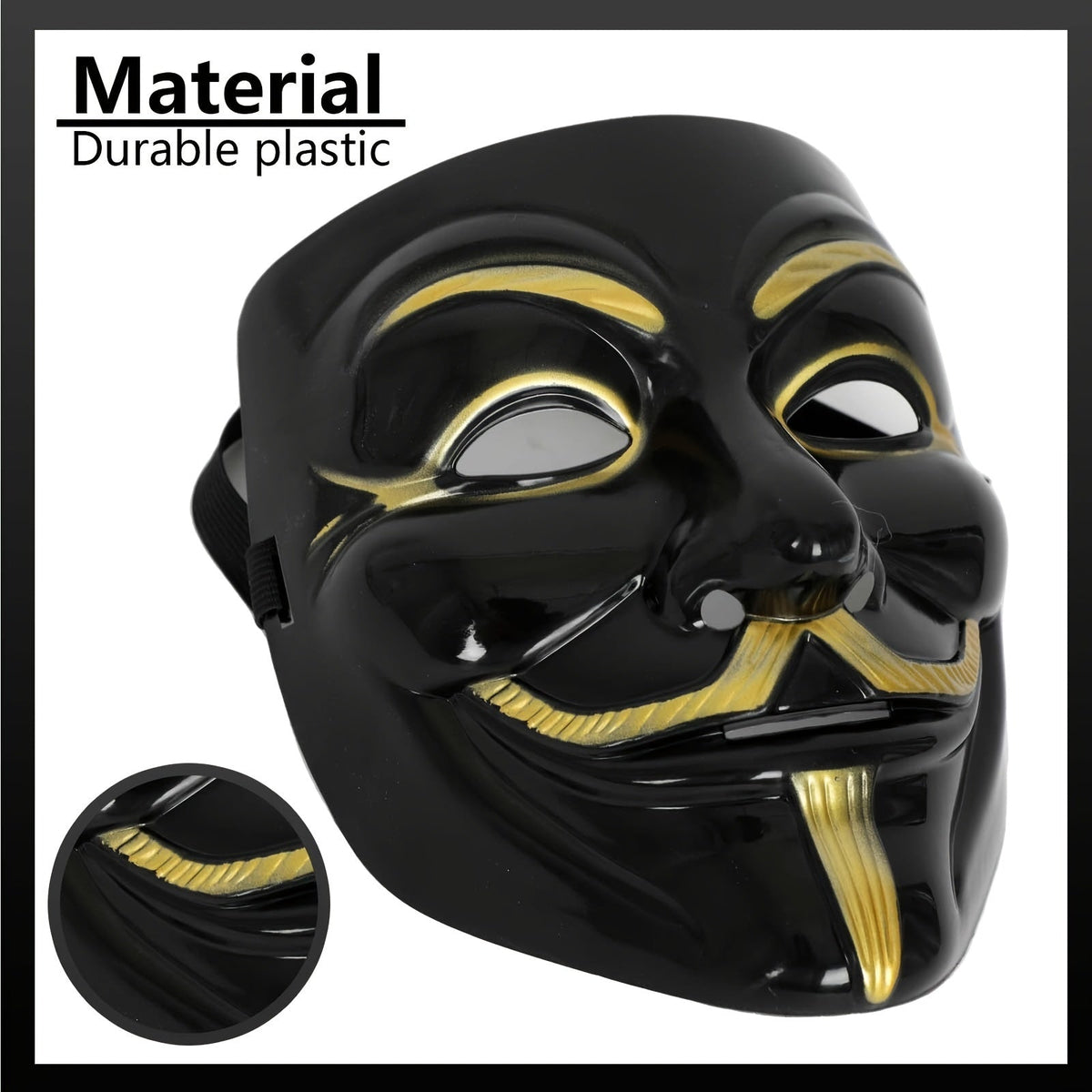 Heren Volledige Gezicht Plastic Halloween Masker | Anonieme Cosplay 8