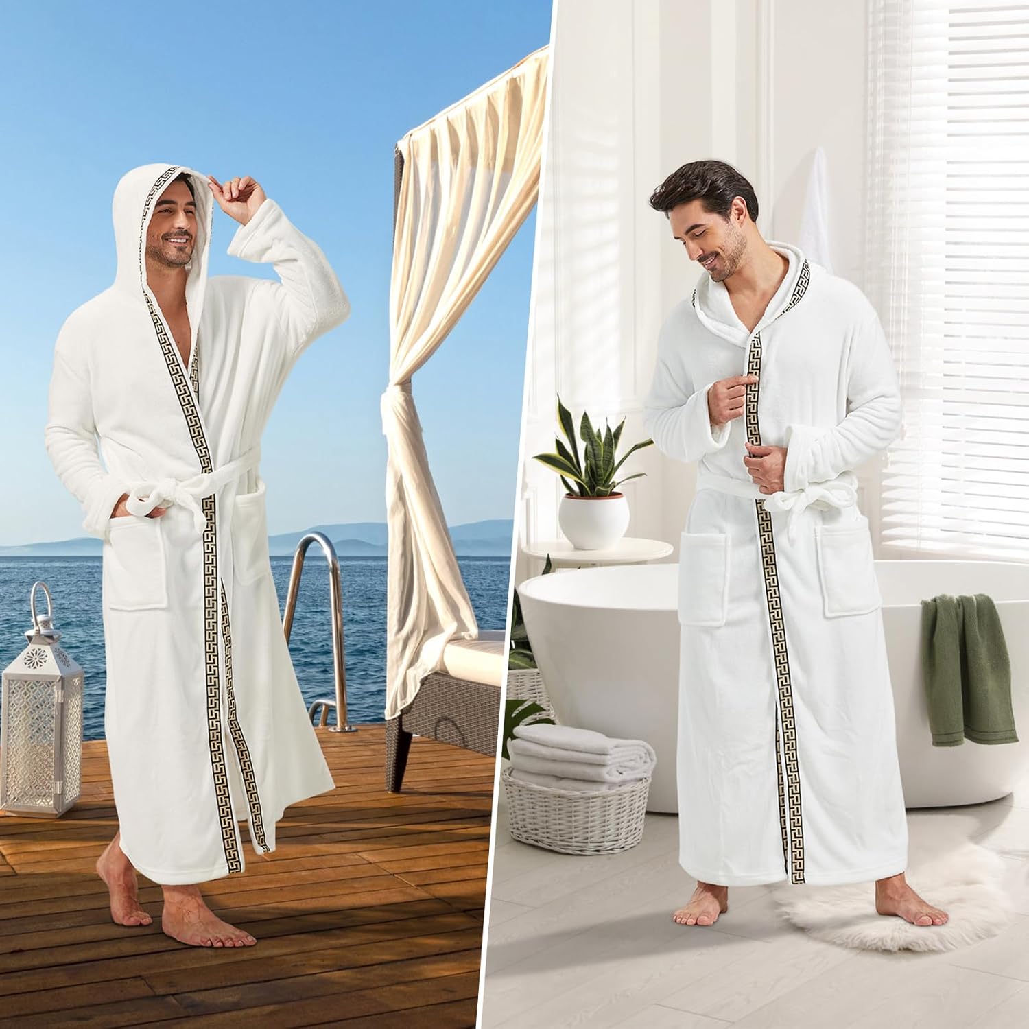 Herren-Sommer-Bademantel aus leichtem Fleece – James 16