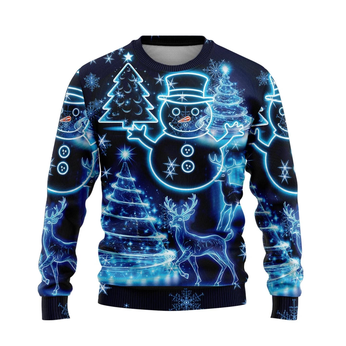 Herten kersttrui voor heren met crewneck en gebreide elanden 6