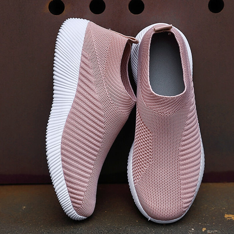 Ava – Baskets à enfiler en mesh rose pour femmes avec confort léger