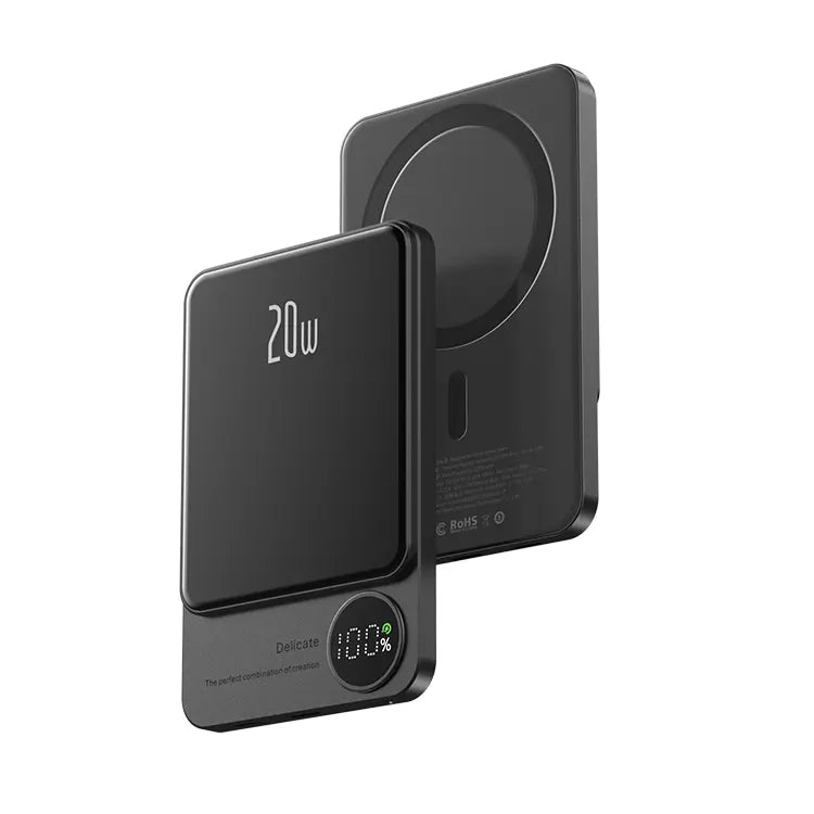 SlimCharge – Magnetisk powerbank med LED-display og hurtigopladning