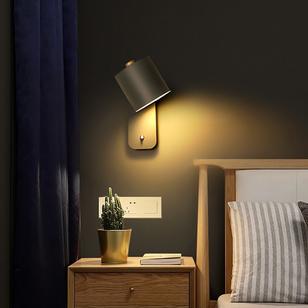 Appliques murales LED modernes avec interrupteur pour décoration intérieure