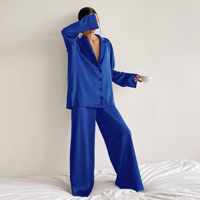 Ensemble pyjama en satin et soie grande taille - Curtis
