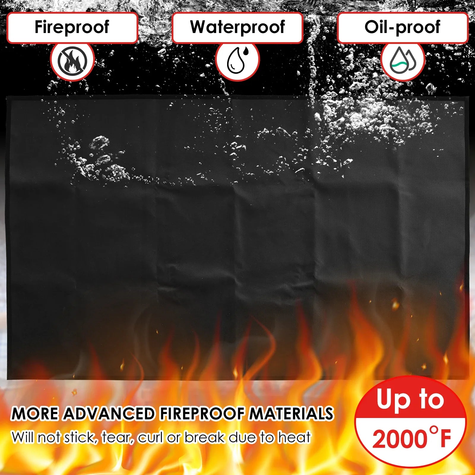 Hittebestendige BBQ-mat voor buitengebruik, waterdicht en herbruikbaar 122x76 cm 3