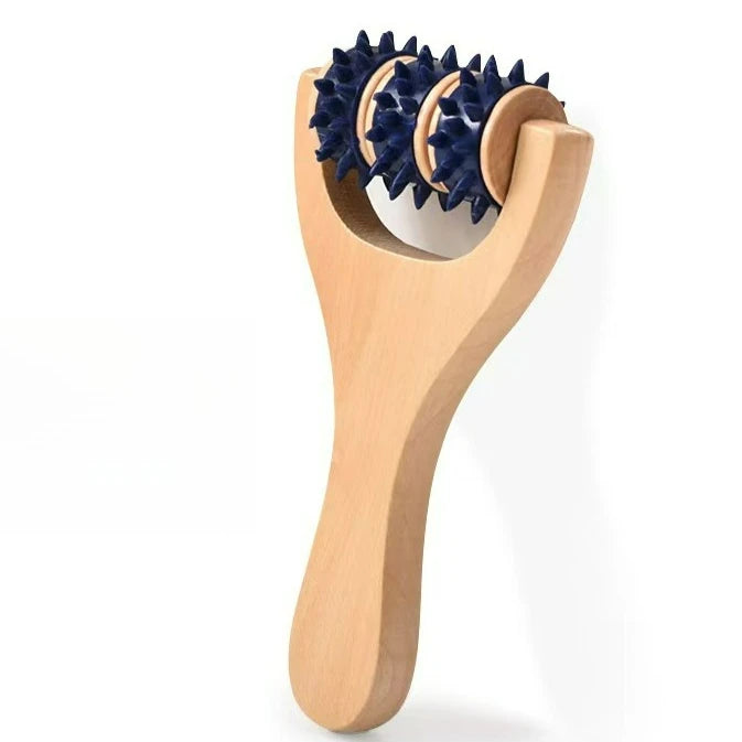 Holz Massagerollen-Set für Körper und Füße – Effektive Muskelentspannung, Naturfarbe 7