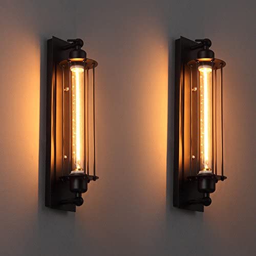Industrielle Wandleuchte Innen mit E27-Fassung, Robustes Metalldesign für Wohnzimmer und Flure 0