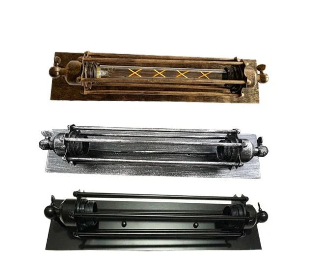 Industrielle Wandleuchte Innen mit E27-Fassung, Robustes Metalldesign für Wohnzimmer und Flure 2