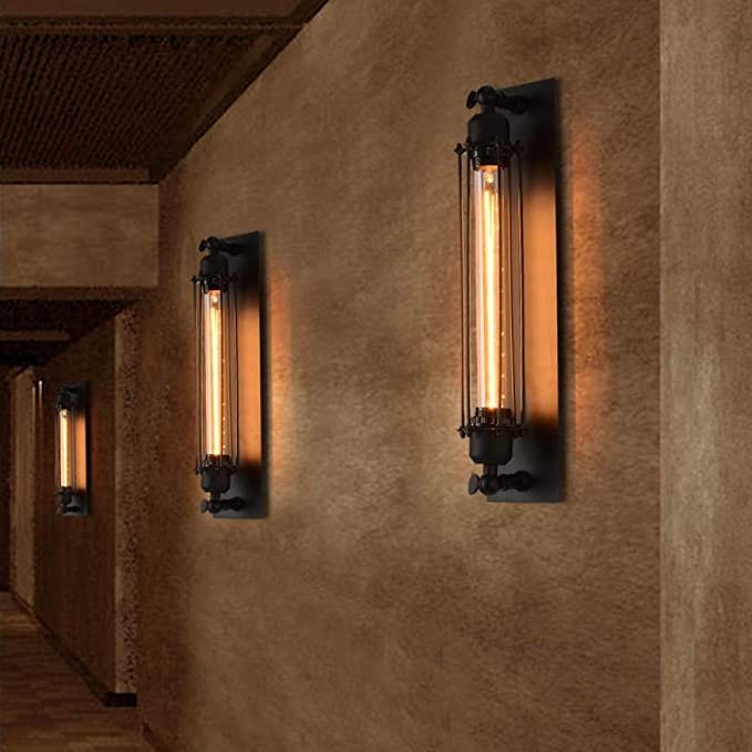 Industrielle Wandleuchte Innen mit E27-Fassung, Robustes Metalldesign für Wohnzimmer und Flure 3