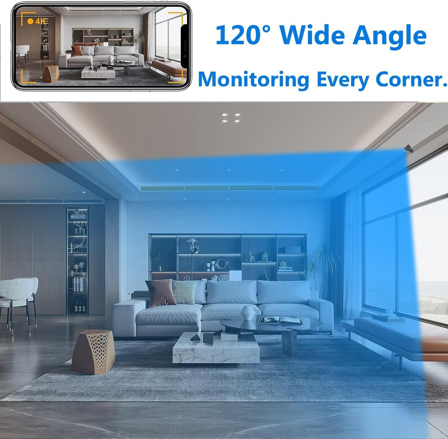 Innenkamera 1080P Full HD mit Nachtsicht, Bewegungserkennung und WLAN-Zugriff 1
