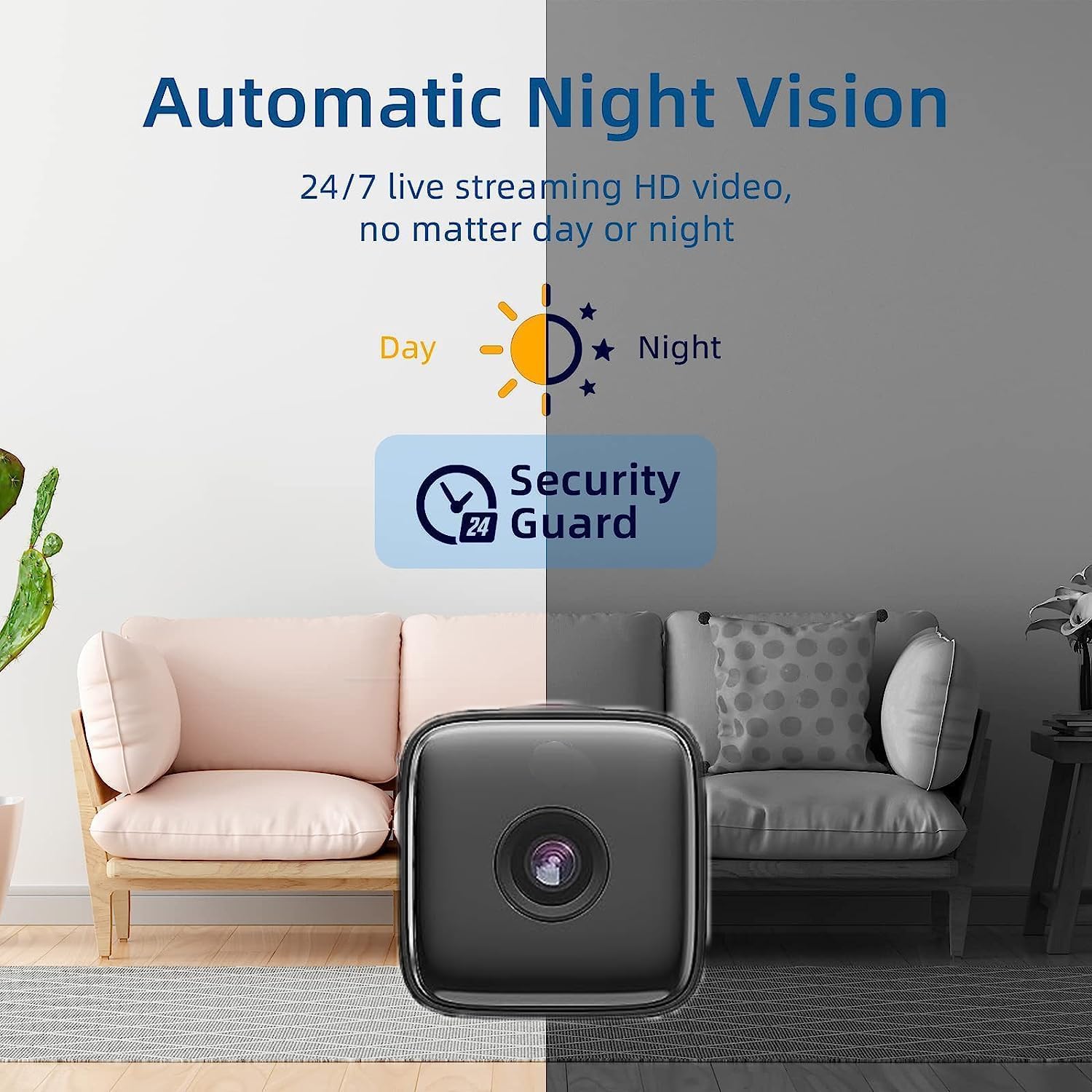 Innenkamera 1080P Full HD mit Nachtsicht, Bewegungserkennung und WLAN-Zugriff 2
