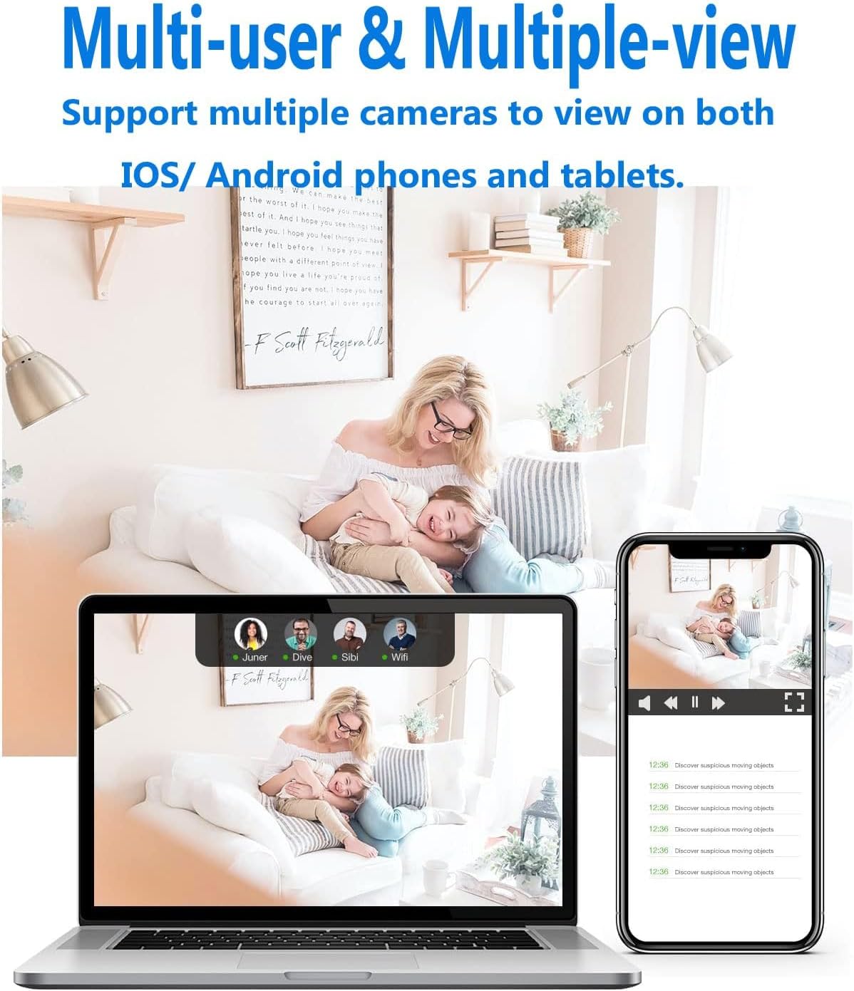 Innenkamera 1080P Full HD mit Nachtsicht, Bewegungserkennung und WLAN-Zugriff 5