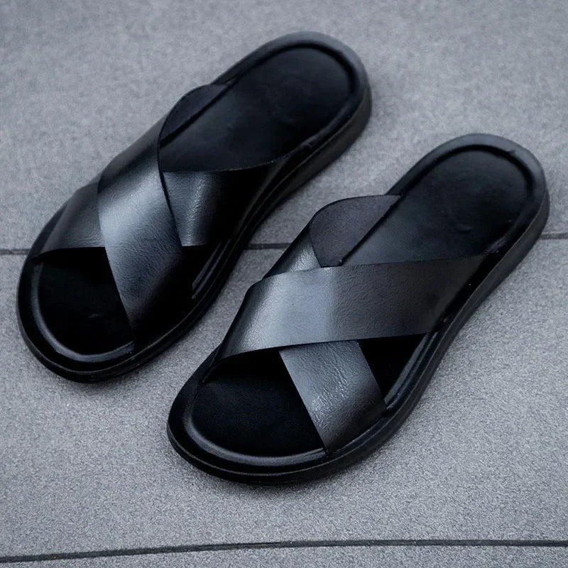 Italienische Herren-Leder-Pantoletten – Lorenzo 1