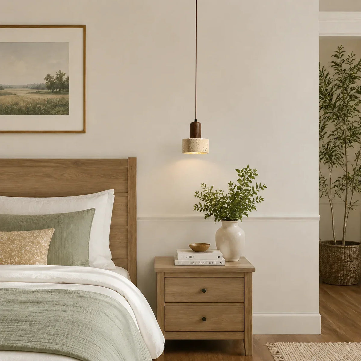 Kairi Modern Travertine Stone Pendant Light 6