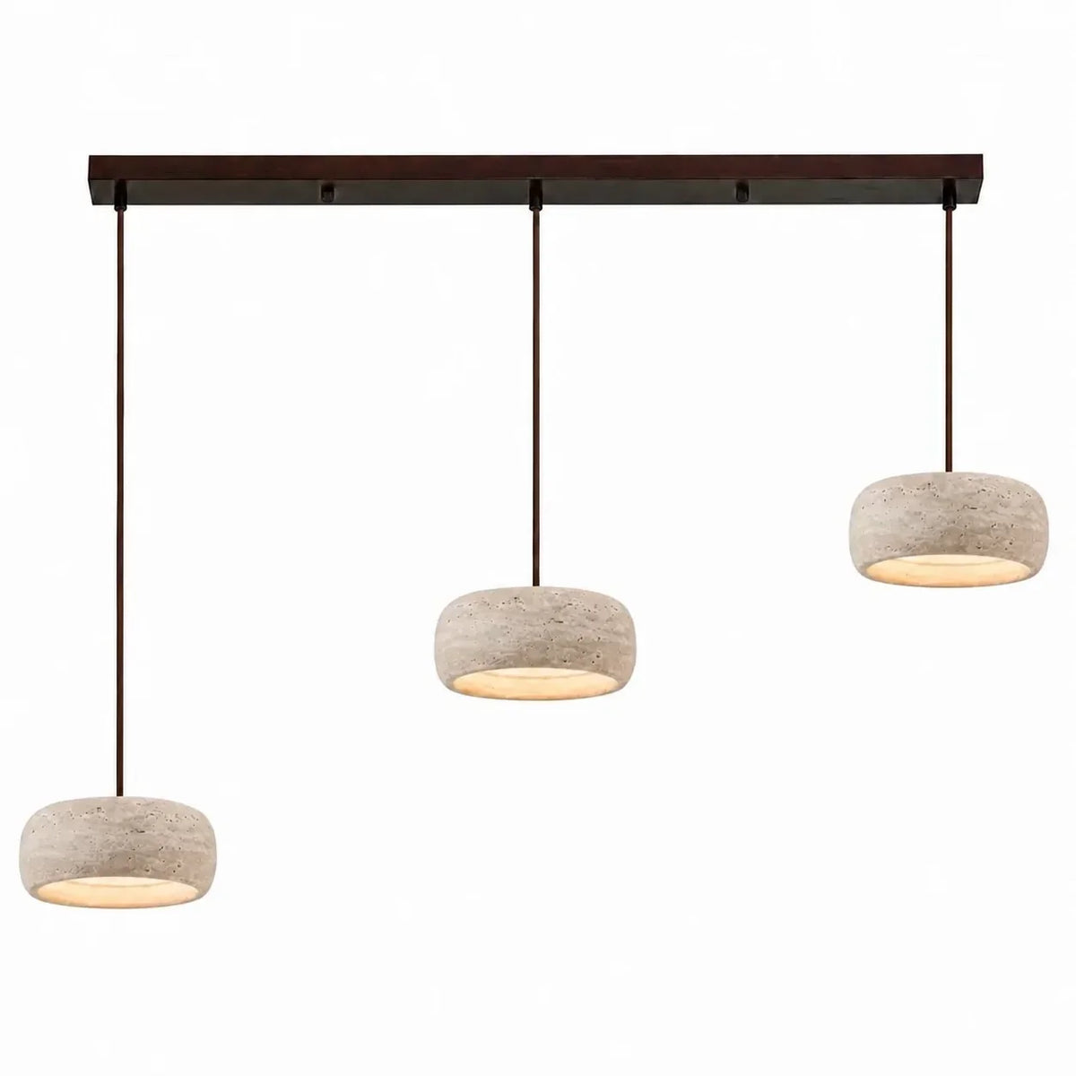 Kairi Natural Travertine Stone Vintage Cream Pendant Light 9