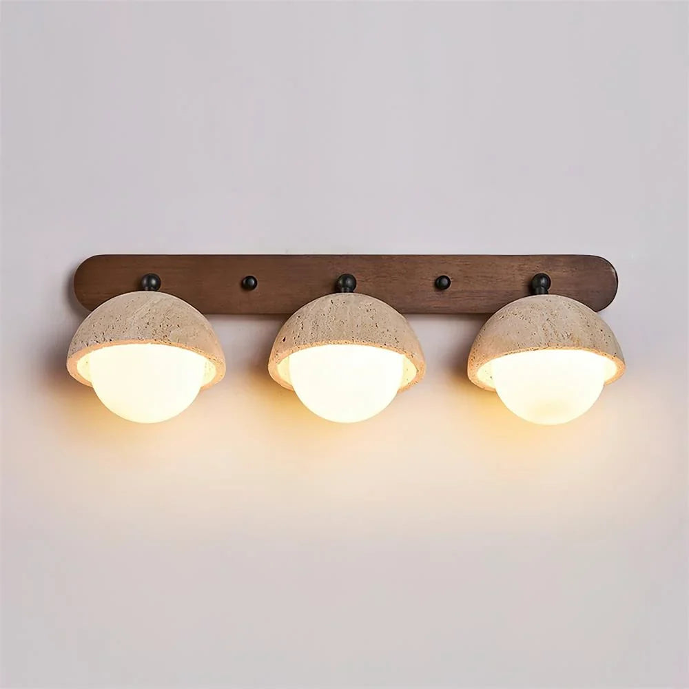 Kairi Wabi Sabi Natural Travertine Globe Wall Lamp 9