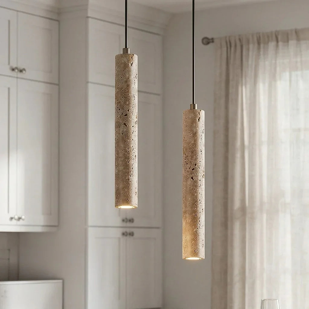Kairi Wabi Sabi Natural Travertine Pendant Light 2