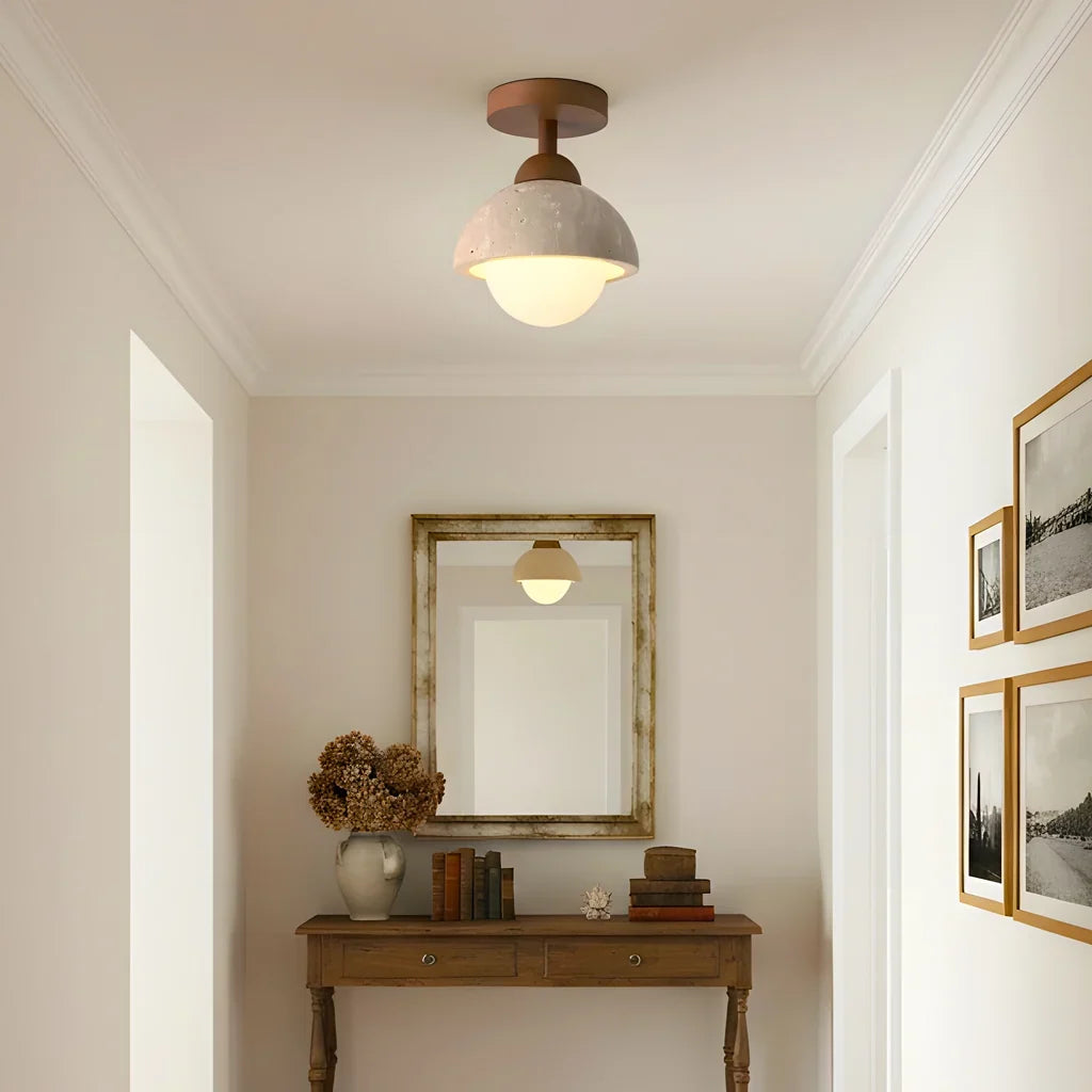 Kairi Wabi Sabi Travertine Stone Ceiling Light 4