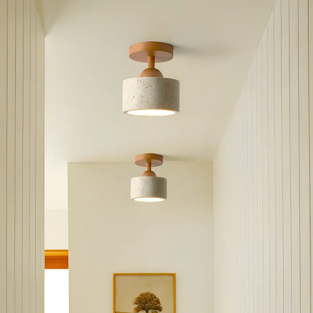 Kairi Wabi Sabi Travertine Stone Ceiling Light 8
