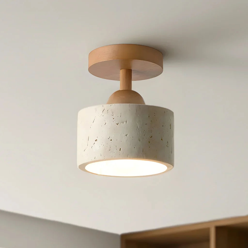 Kairi Wabi Sabi Travertine Stone Ceiling Light 9