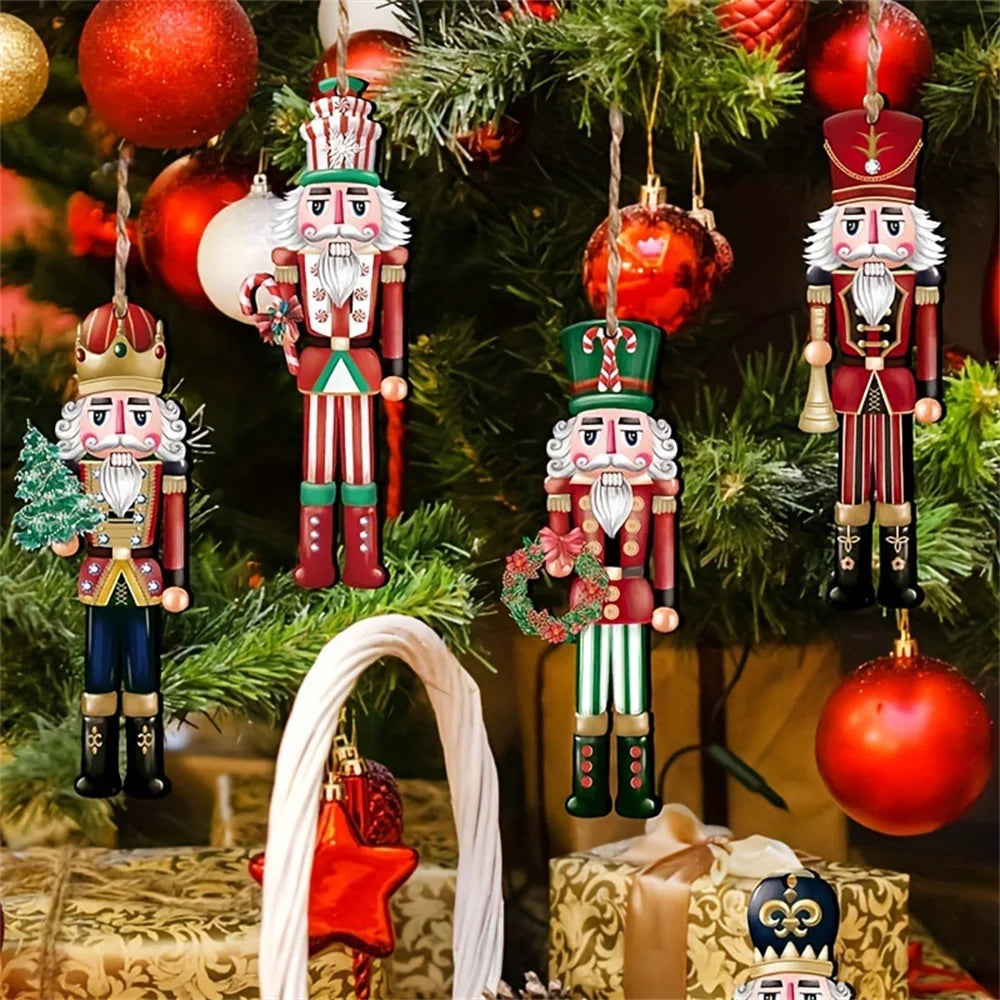 Kerstornamenten Notenkraker - 12 Houten Ornamenten voor Kerstboom Decoratie 0