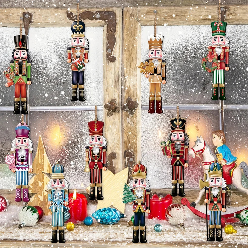 Kerstornamenten Notenkraker - 12 Houten Ornamenten voor Kerstboom Decoratie 2