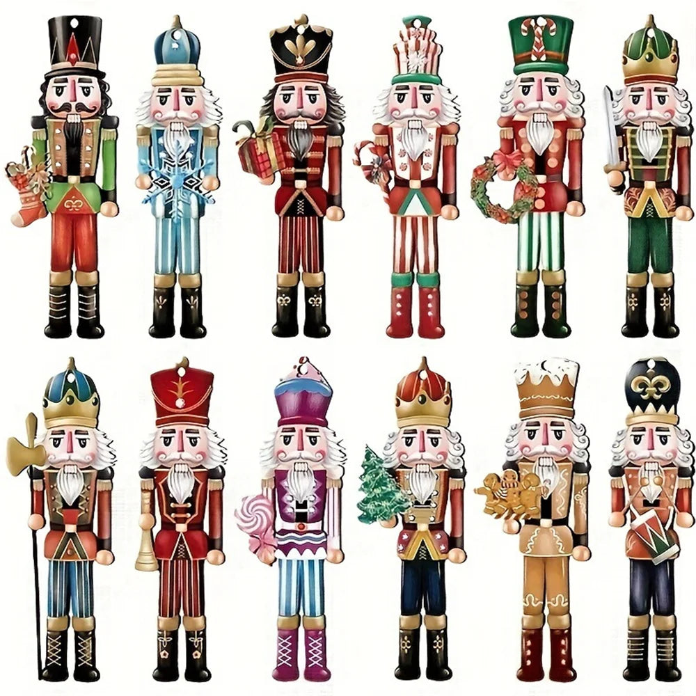 Kerstornamenten Notenkraker - 12 Houten Ornamenten voor Kerstboom Decoratie 3