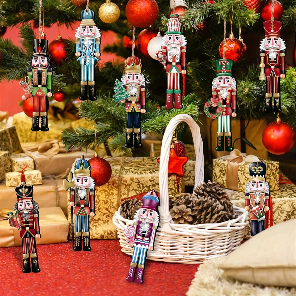 Kerstornamenten Notenkraker - 12 Houten Ornamenten voor Kerstboom Decoratie 5