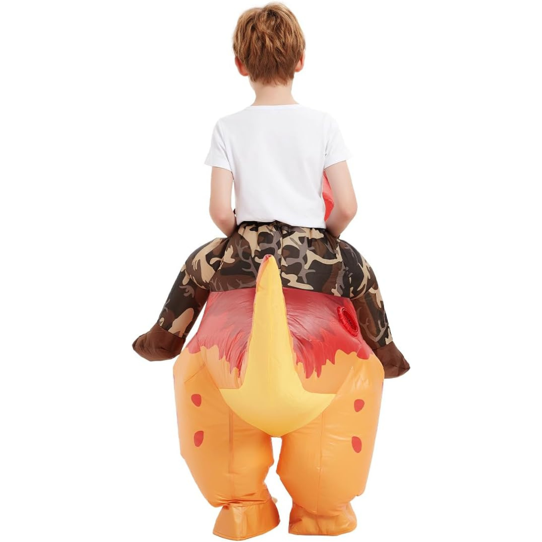 Kinderen Opblaasbare Halloween Dinosauruskostuum | Rijd-Op T-Rex met Ventilator 2