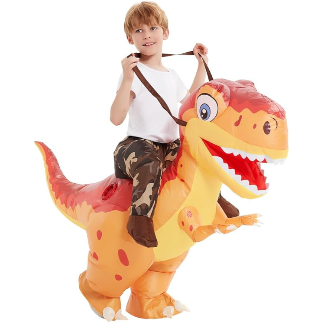 Kinderen Opblaasbare Halloween Dinosauruskostuum | Rijd-Op T-Rex met Ventilator 3