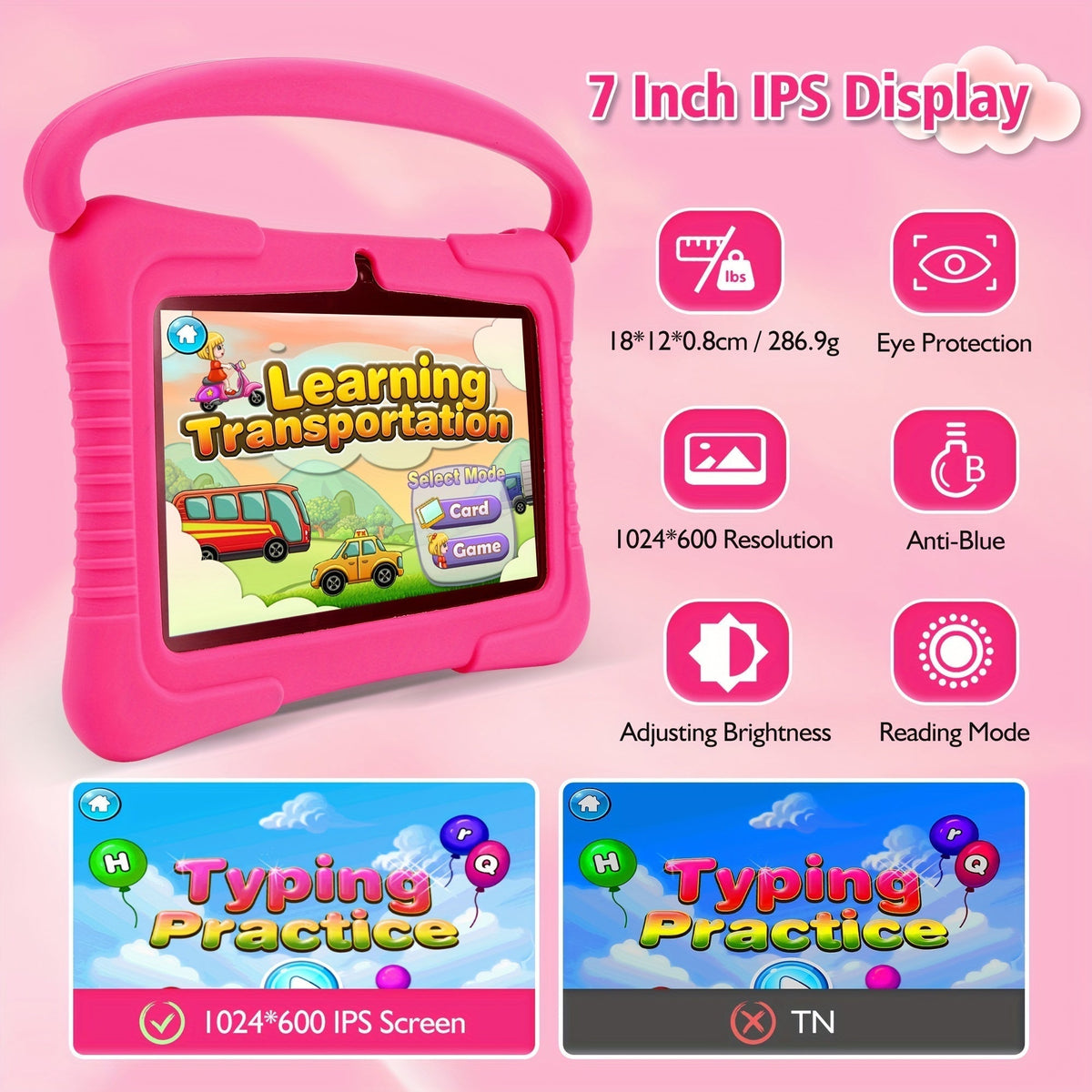 Kindertablet 7 Inch - Android Tablet met Oogbescherming 1