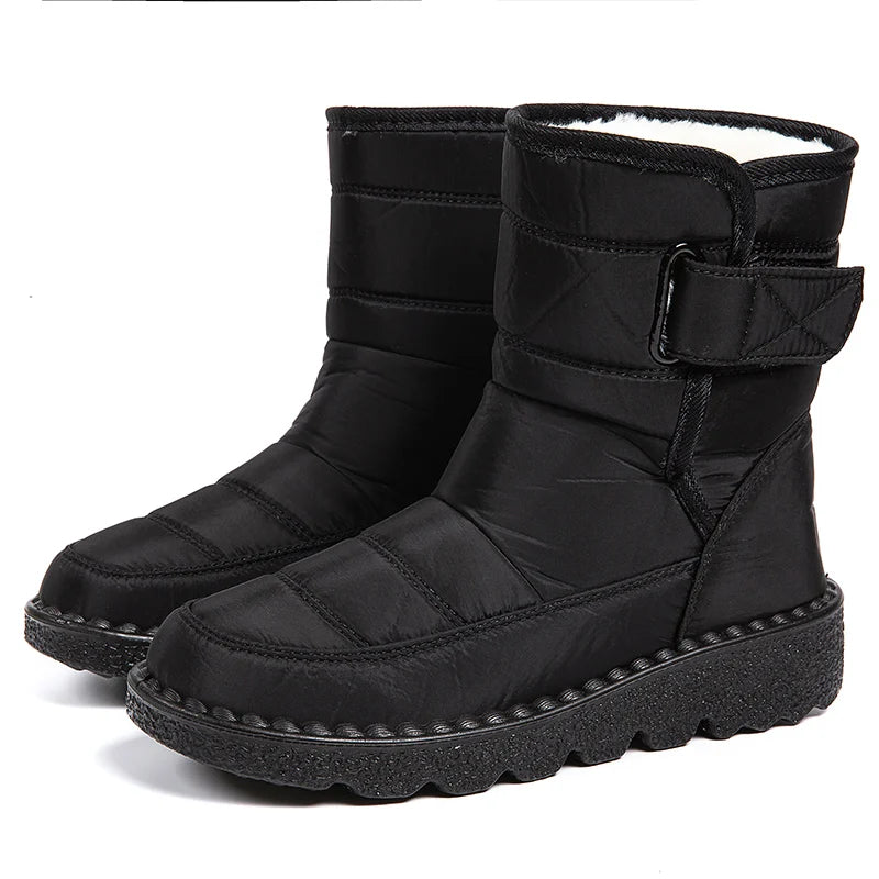 Kira – Damen Winterschuhe wasserdicht mit Fellfutter, rutschfest, schwarz
