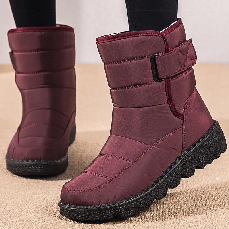 Kira – Damen Winterschuhe wasserdicht mit Fellfutter, rutschfest, schwarz